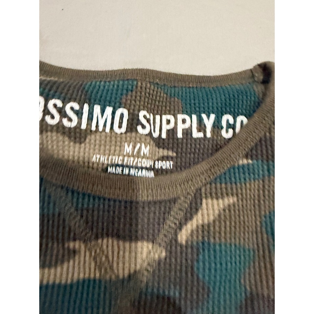 Gorpcore Mens Mossimo Supply Co Thermal Shirt M Camo Green Blue